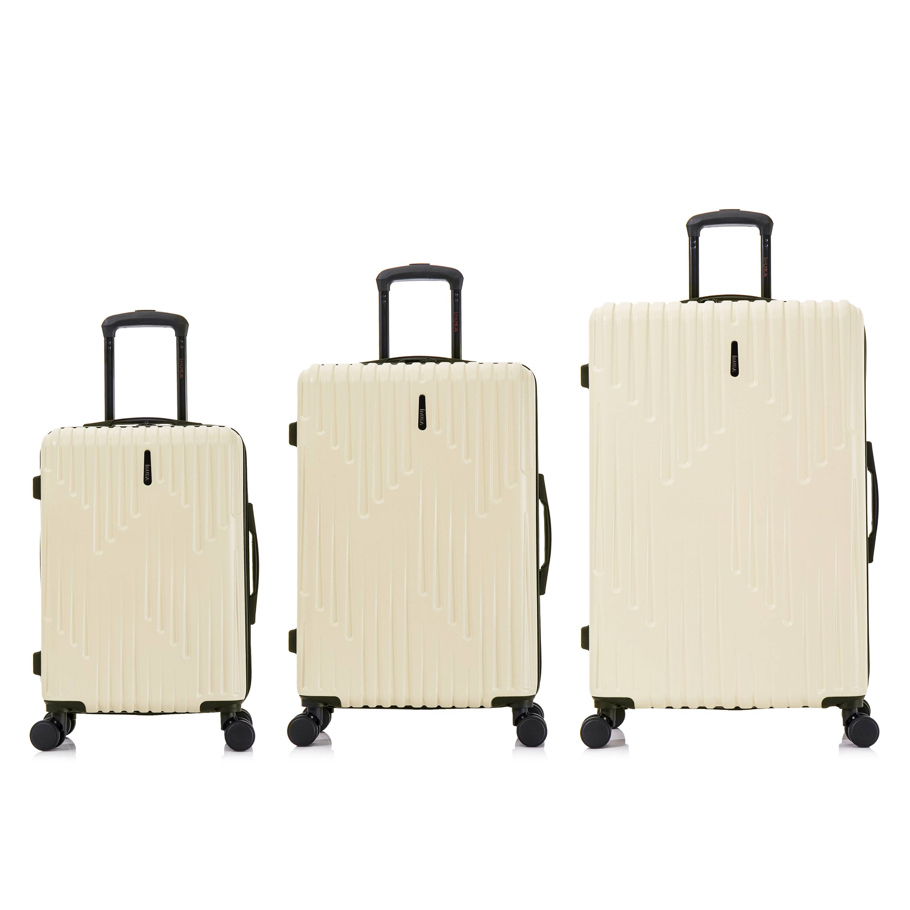 Back. InUSA - Drip lightweight hardside spinner 3 Piece Luggage Set  20"/24"/28" - SAND.