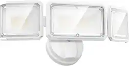 Lepower - 42W 3 Heads Outdoor Bright LED Flood Lights Switch Controll 220° Angle IP65 Waterproof For Yard Porch - White