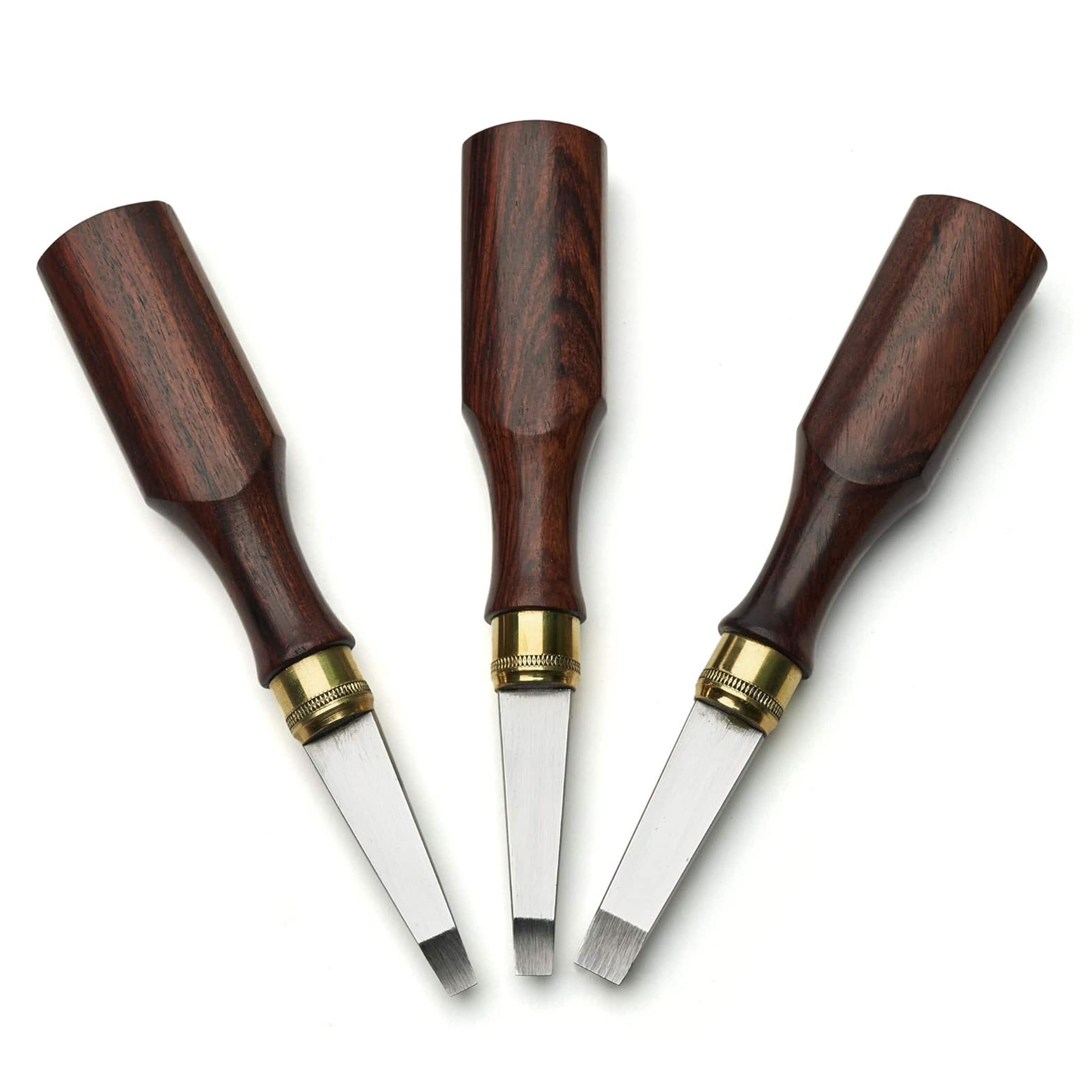 Kings County Tools - Gunsmith Screwdriver Set 3-Piece Hollow Ground Flathead (3/16", 1/4", 5/16"), 6" Steel Blades, Rosewood Handles