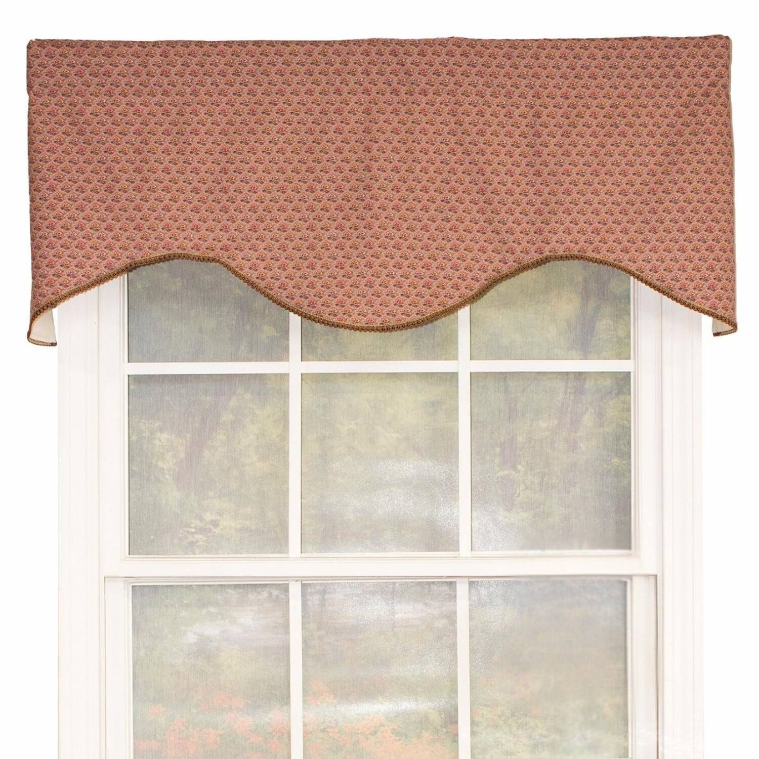 Front. RLF Home - RLF Home Meadow Cornice 100% Cotton with Fully Lined 3" Rod Pocket Valnance for Windows 50" x 17" Lavender - Lavender.