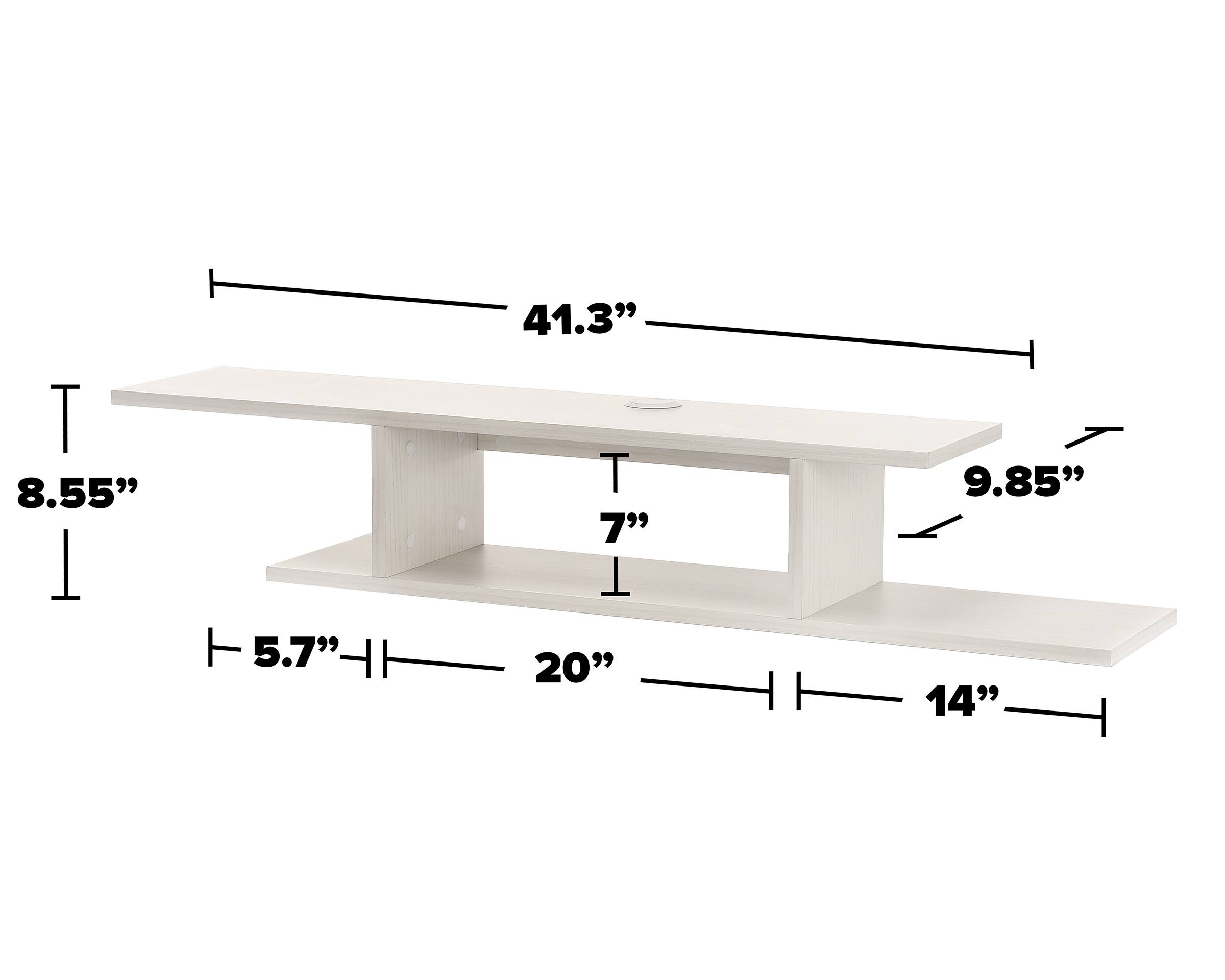 T 8.55", 41.3", 9.85", 7", 20", 14", I 5.7"