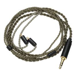 Unique Bargains - IEM Earphone Cable 1.2M, 28AWG 4-Core High Purity Silver-Plated HiFi Replacement for Ananda Arya HE400SE (3.5mm, 2PIN) - Gray Green