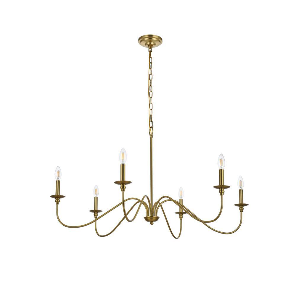 Left. Living District - Rohan 42 inch chandelier in Satin Gold - Satin Gold.