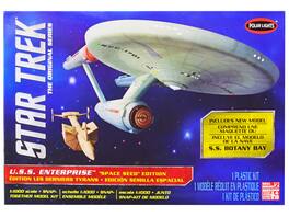 Polar Lights - Skill 2 Model Kit Star Trek U.S.S. Enterprise & S.S. Botany Bay Space Seed Edition Snap-Together 1/1000 Scale - Multicolor