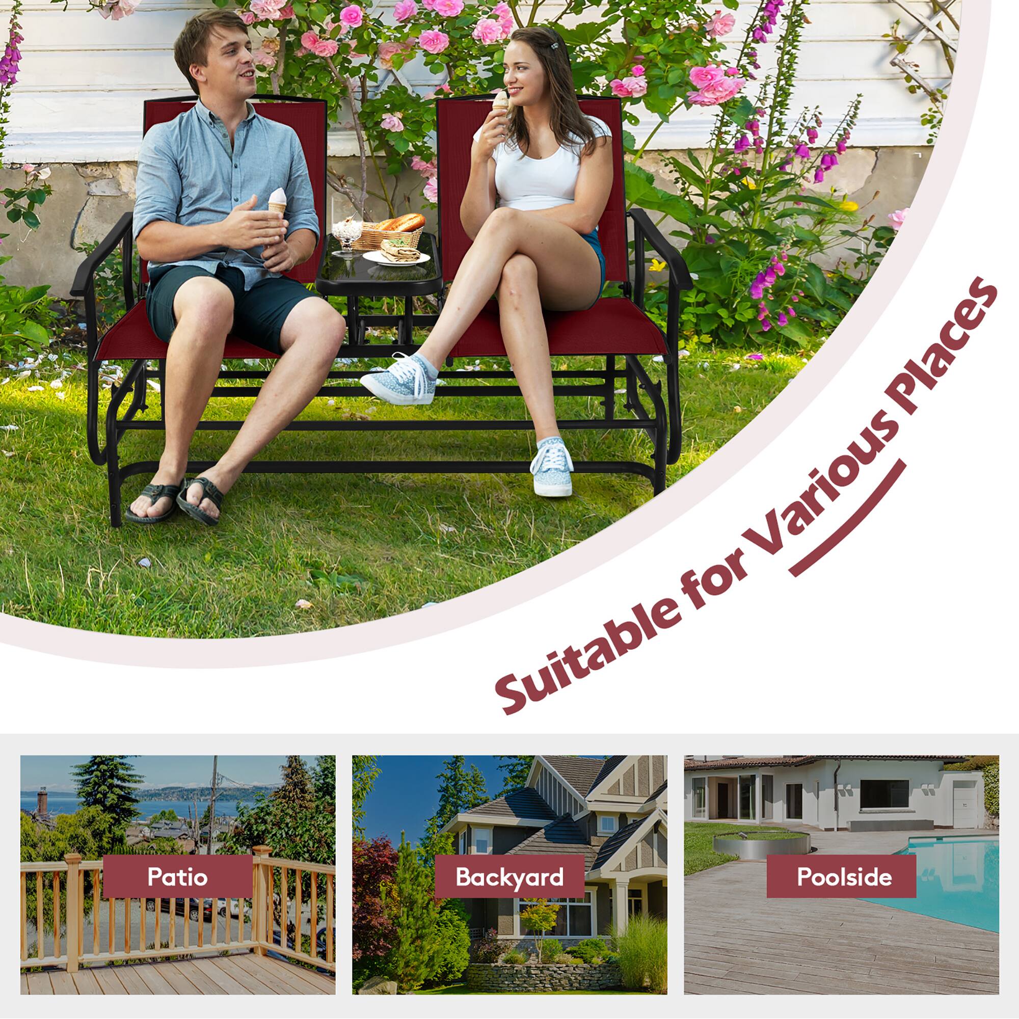 Suitable for Various Places

- Patio
- Backyard
- Poolside