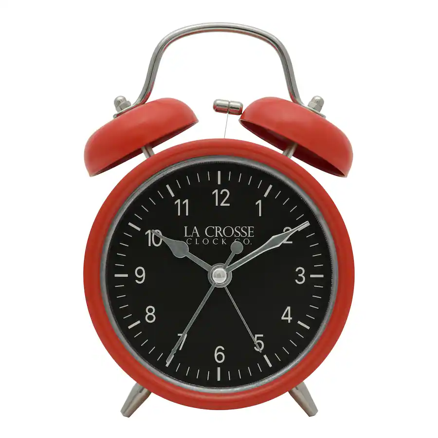 Red Clock Design La Crosse Clock Co. Twin Bell Quartz Analog Alarm Clock Red - Best Buy