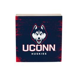 Evergreen Enterprises - UConn Huskies 6" Square Fan Chant Wood Block Shelf Sign - Multicolor