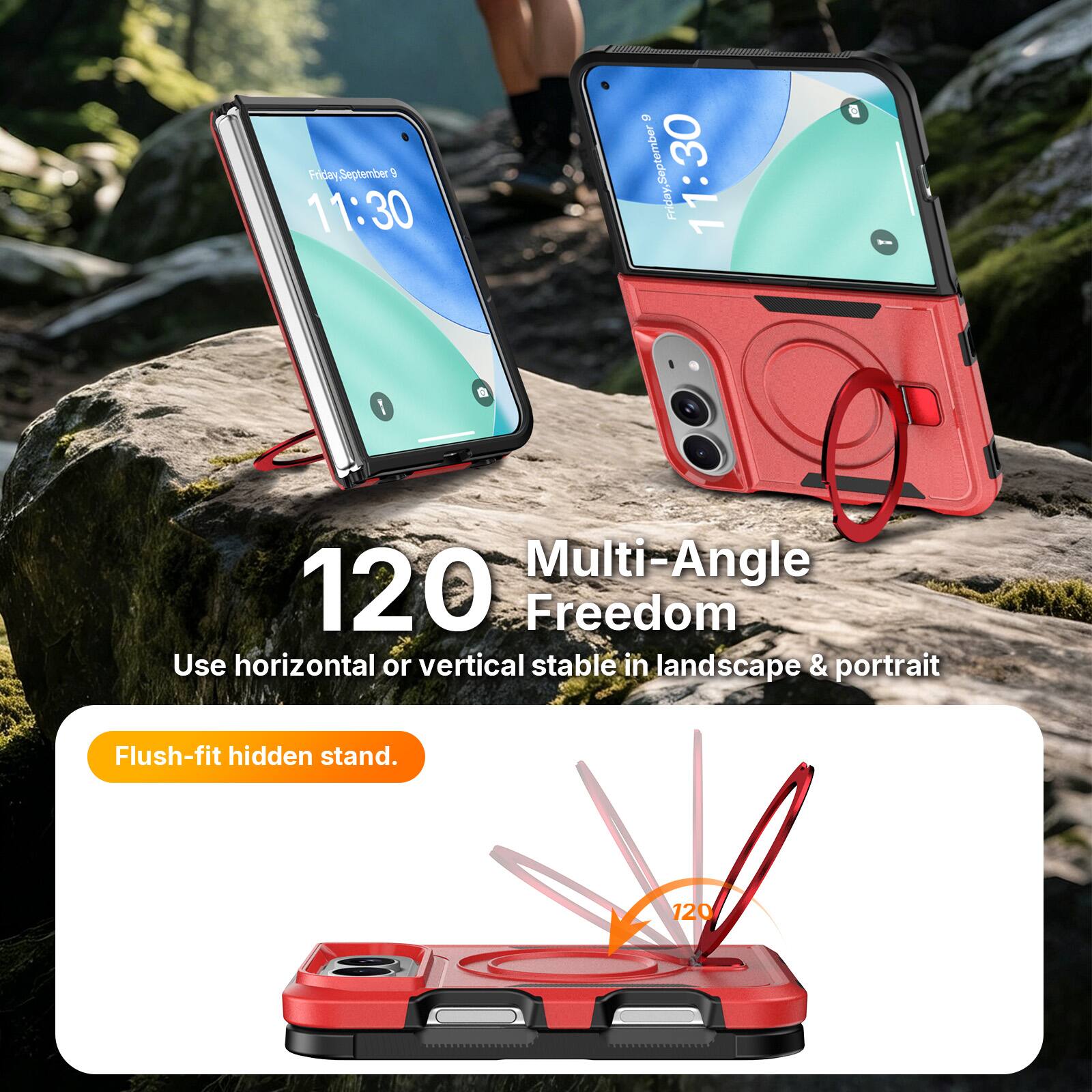 Friday, September 9, 11:30

120 Multi-Angle Freedom
Use horizontal or vertical stable in landscape & portrait

Flush-fit hidden stand.