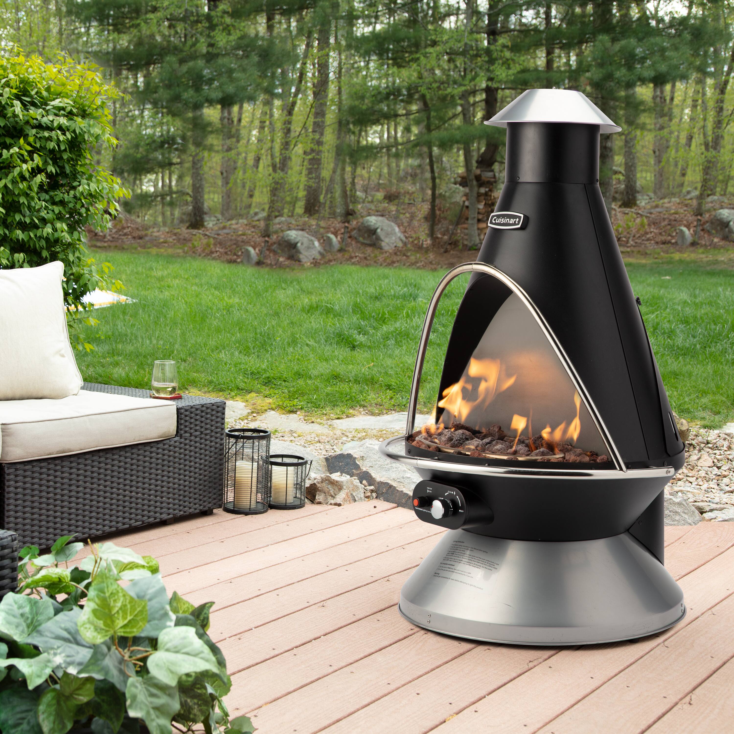Alt View 19. Cuisinart - Chimenea Propane Fire Pit - Black.