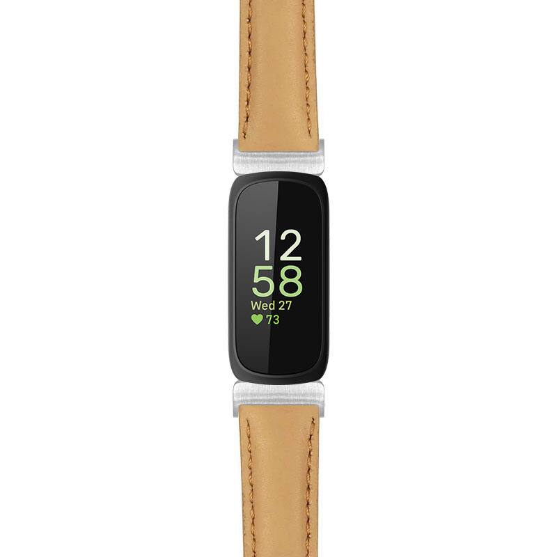 StrapsCo - Everyday Leather Watch Band Strap For Fitbit Inspire 3 (Extra Long) - Beige (Silver Hardware) price history on PriceWatchPro