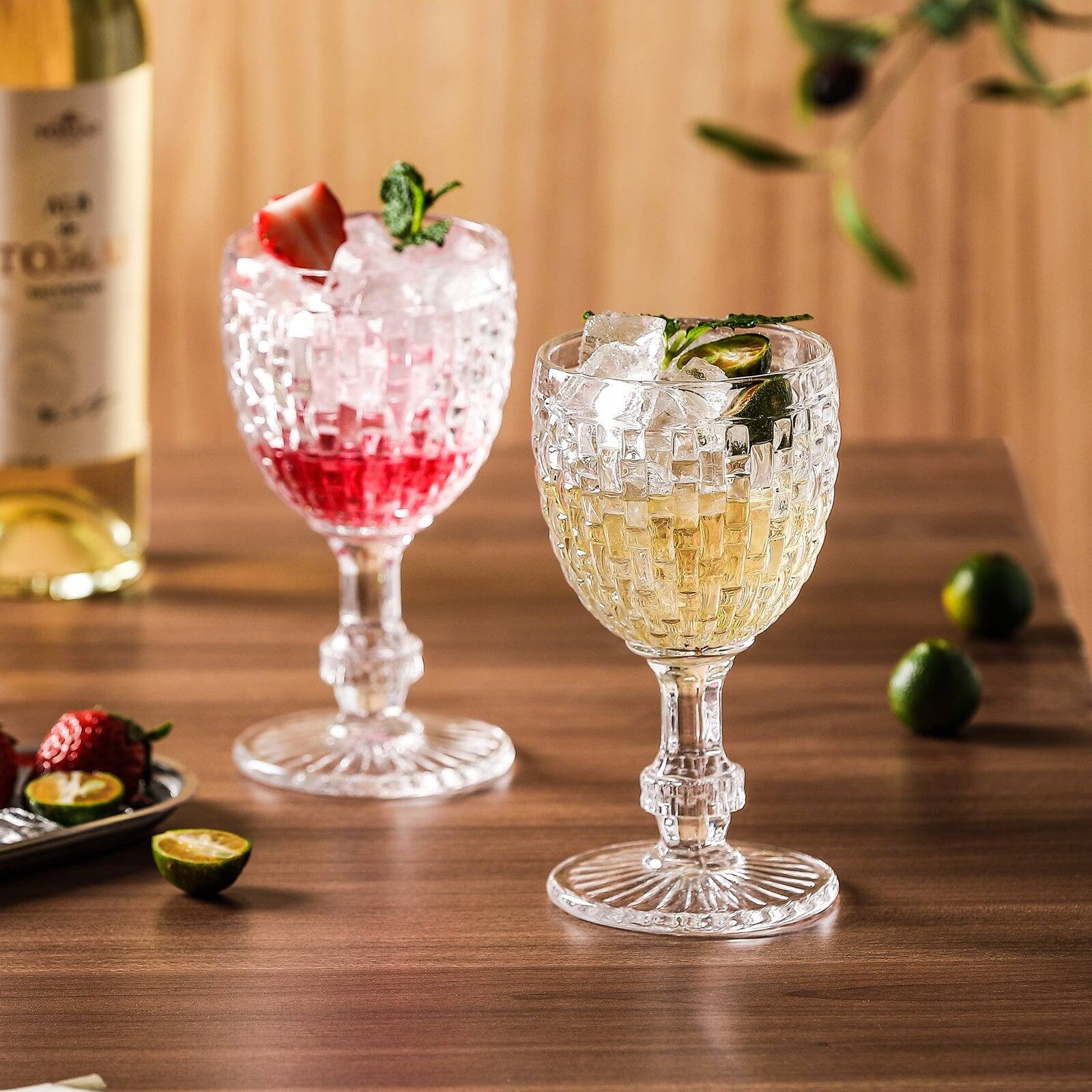 Alt View 3. BreeBe - Diamond Facets Beverage Goblet (8.5 oz. set of 6) - Clear.