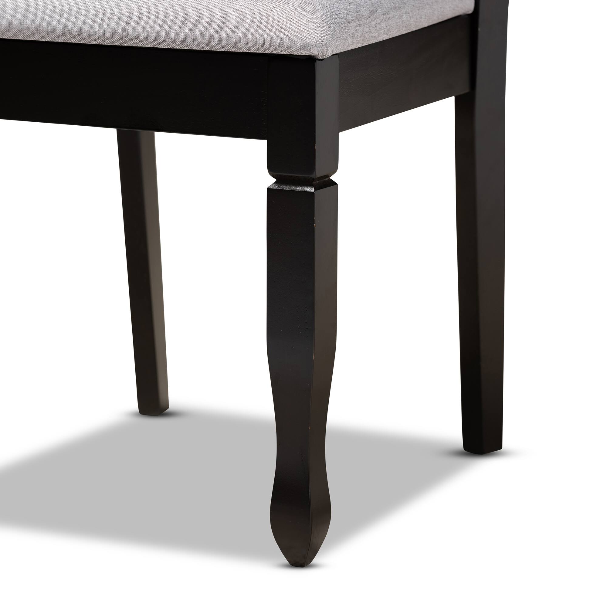 Alt View 1. Baxton Studio - Reneau Modern Fabric Upholstered Espresso Finished Wood 2-Piece Dining Chair Set Set - Grey/Espresso.