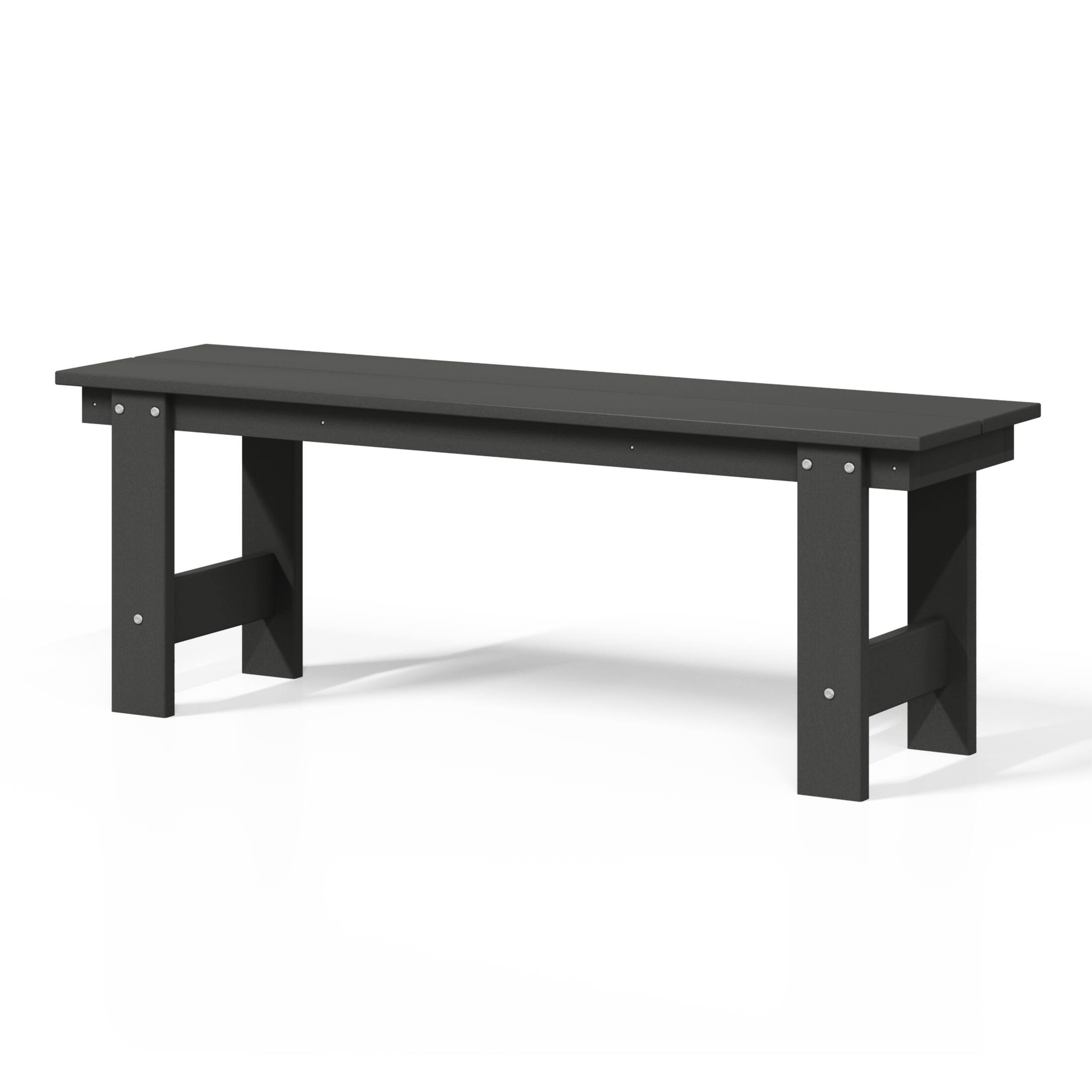Back. WestinTrends - WestinTrends Ashore Outdoor HDPE 48" Modern Backless Patio Bench - Gray.