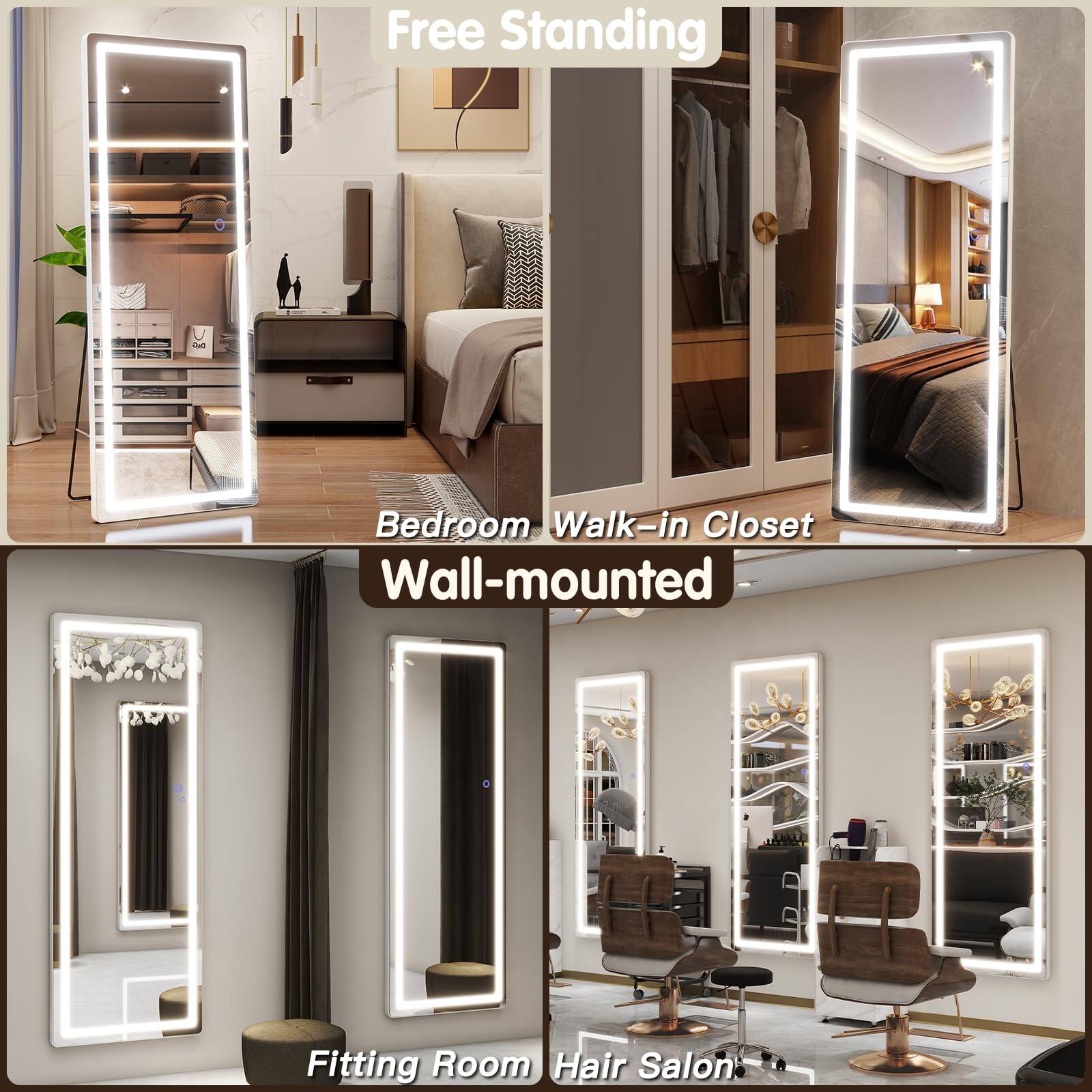 Free Standing  
- Bedroom  
- Walk-in Closet  

Wall-mounted  
- Fitting Room  
- Hair Salon