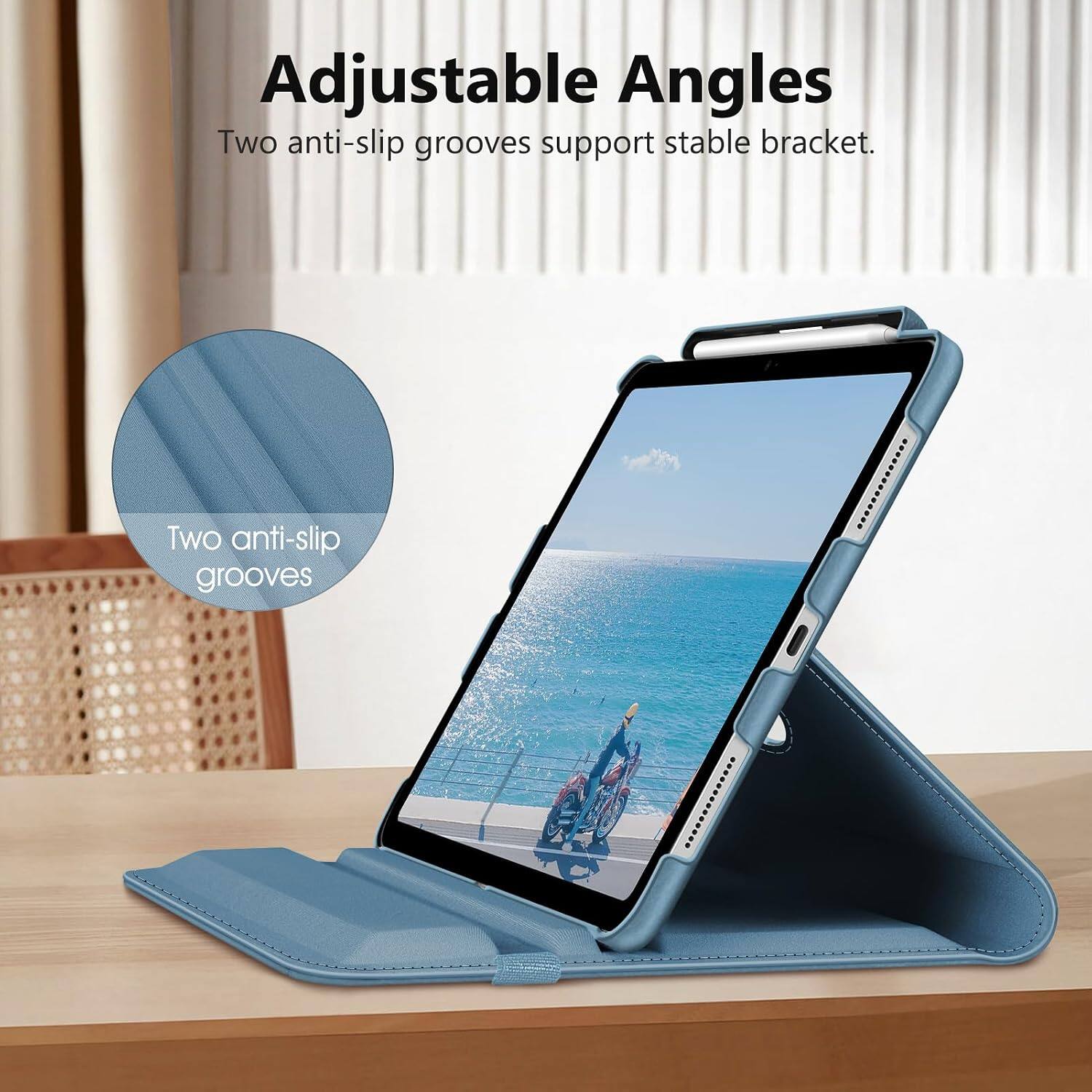 Adjustable Angles  
Two anti-slip grooves support stable bracket.  
Two anti-slip grooves