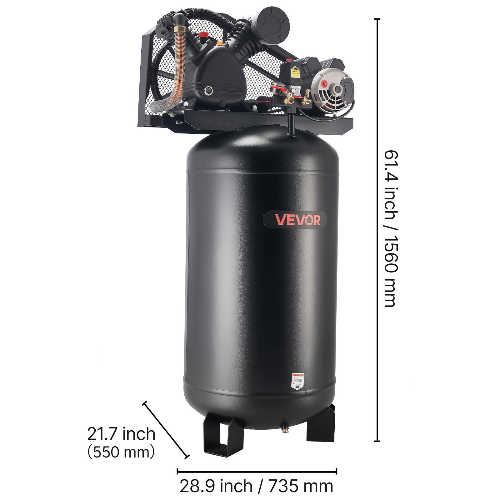 VEVOR

61.4 inch / 1560 mm

21.7 inch (550 mm)

28.9 inch / 735 mm