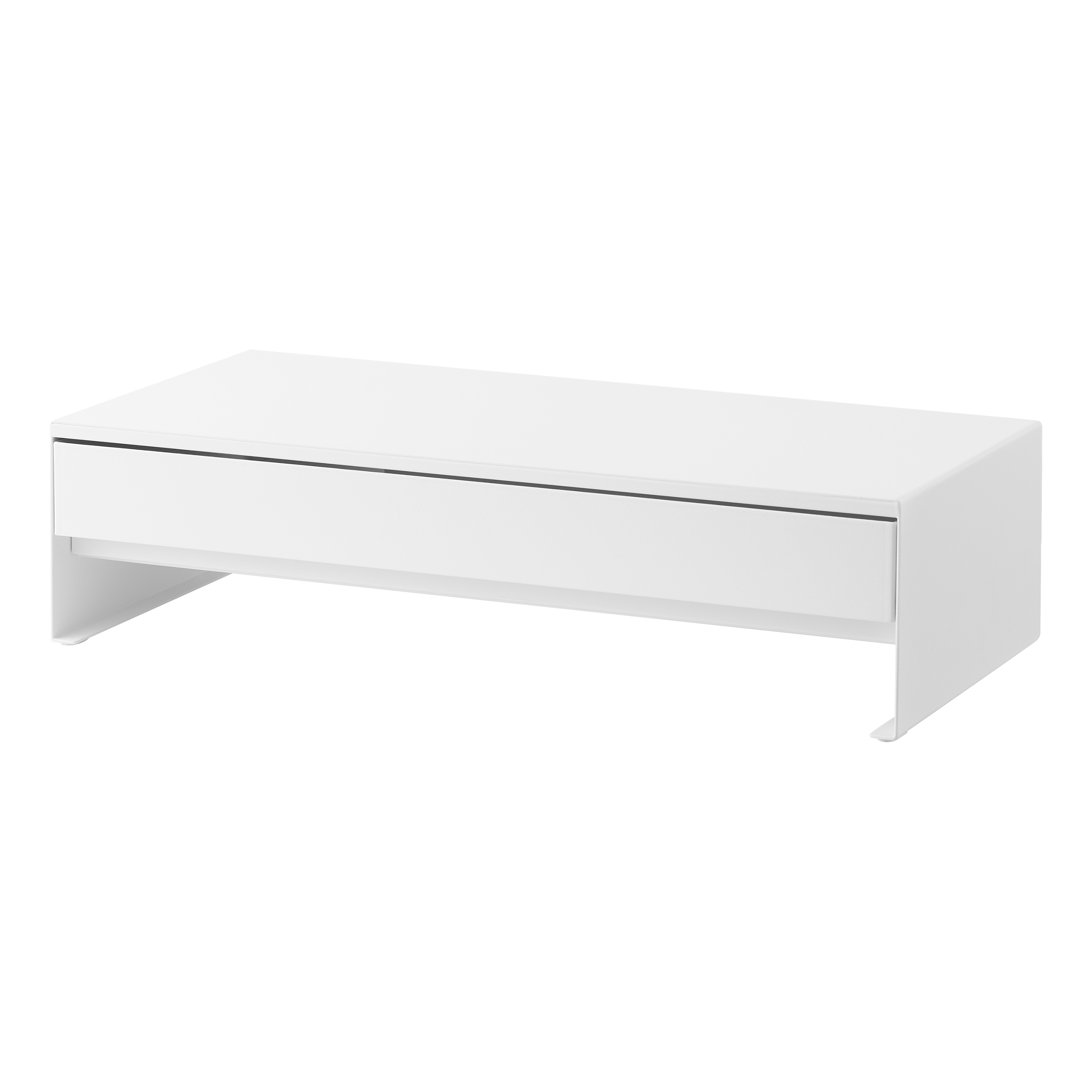 Alt View 9. Yamazaki Home - Monitor Stand With Drawer - Steel - White.