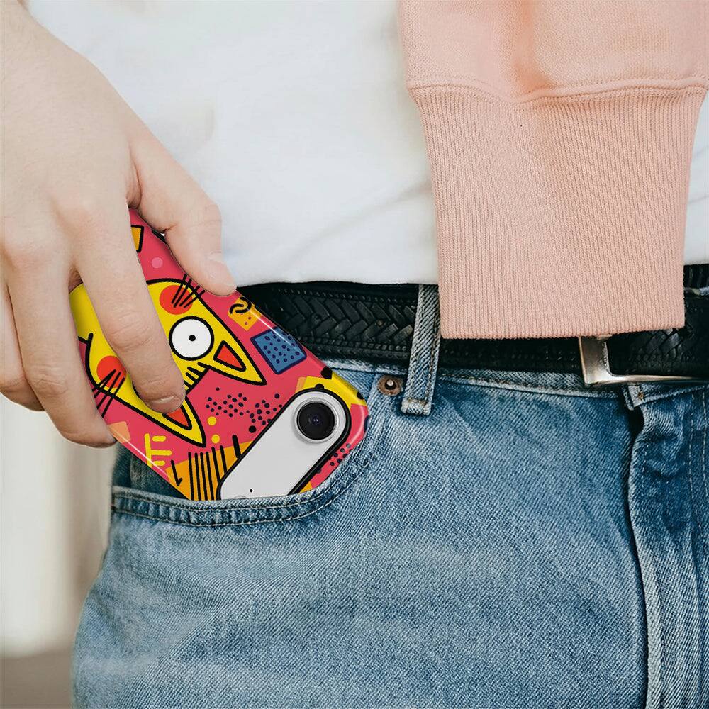 Alt View 4. BUBM - Smartphone Case for iPhone - 2-Layer Durable Smartphone Protection Case - Surprised Cat - Surprised Cat for iPhone Air.