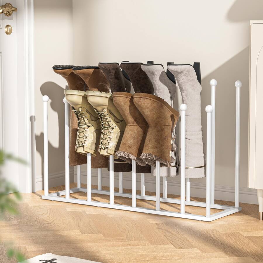 Refined Abode Design Free Standing Shoe Racks Metal Boot Rack Organizer ...