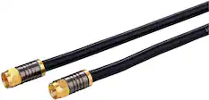 Front. Cables Direct Online - RG6 Quad Shield Coaxial Cable 6ft with Gold-Plated F-Type Connectors - 75 Ohm, 3GHz, Indoor/Outdoor - Black.