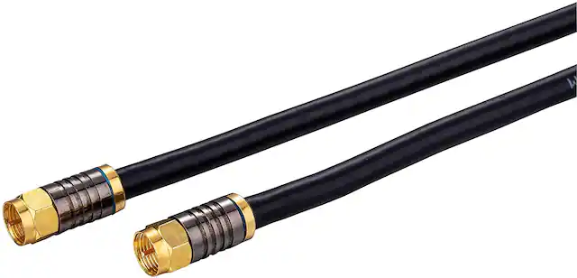 Front. Cables Direct Online - RG6 Quad Shield Coaxial Cable 50ft with Gold-Plated F-Type Connectors - 75 Ohm, 3GHz, Indoor/Outdoor - Black.