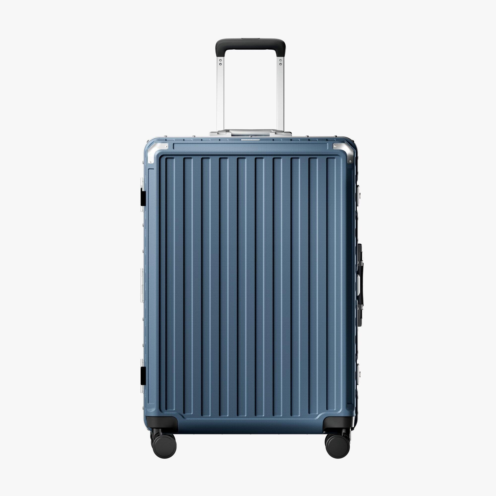 Alt View 6. LUGGEX - LUGGEX 28 Inch Checked Luggage Zipperless Aluminum-Frame PC Suitcase with Spring-Loaded Wheels 8010S - ZX-Core - Blue.