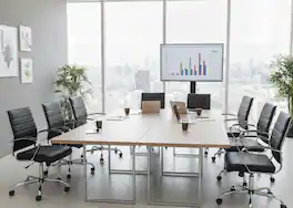 LeisureMod - Set of 8 Benmar Modern Leather Upholstered Office Desk Chair with Swivel Seat with Smooth-Rolling Casters - Black