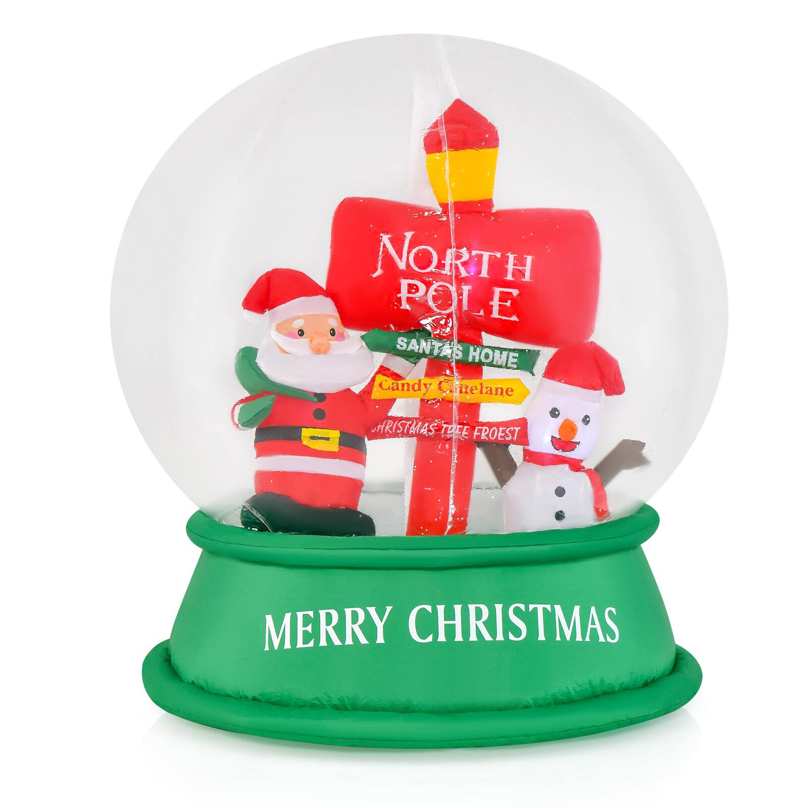 Costway 4 FT Christmas Inflatable Santa Snow Globe Light Up