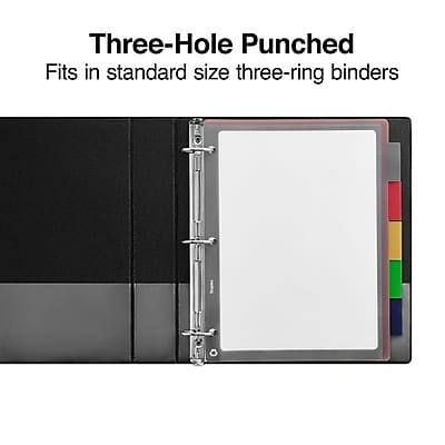 Three-Hole Punched  
Fits in standard size three-ring binders