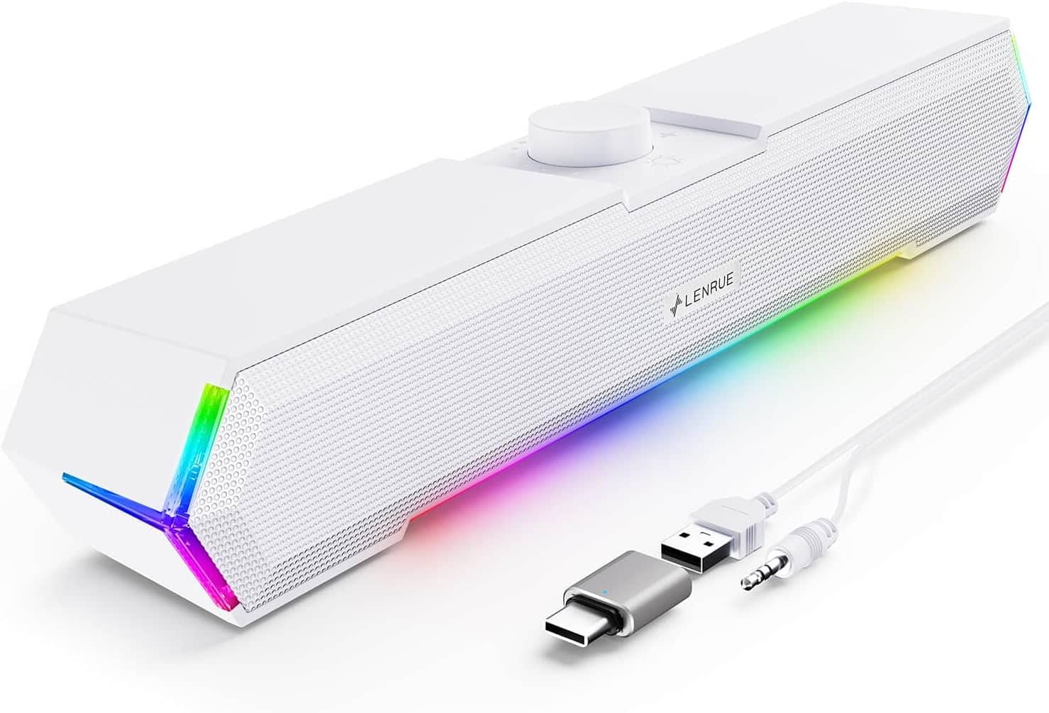 Stamp n Camp - LENRUE G11 Computer Speakers for Desktop, Touch Lights PC with Surge Clear Sound, USB C/USB Powered Desktop Laptop - defualt