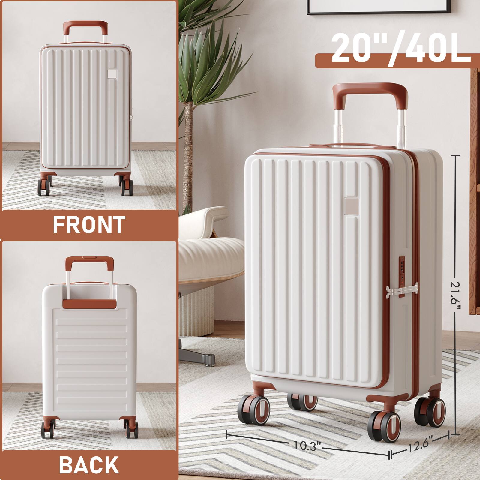 20"/40L  
FRONT  
BACK  
21.6"  
10.3"  
12.6"