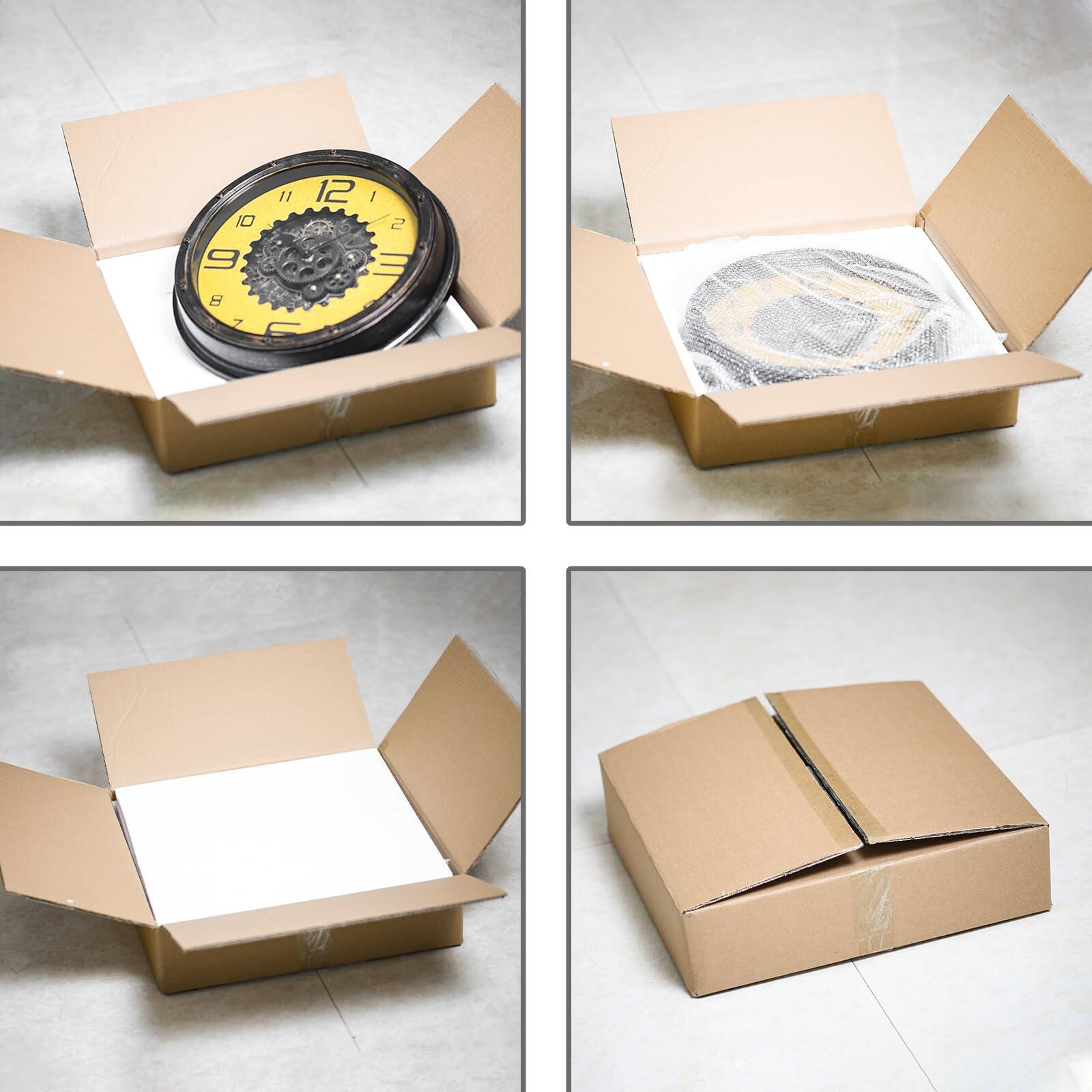 Back. Dazzed Corner - 16 Inch Movable Gear Wall Clock - Bronze.