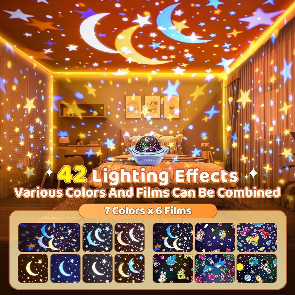 42 Lighting Effects  
Various Colors And Films Can Be Combined  
7 Colors x 6 Films