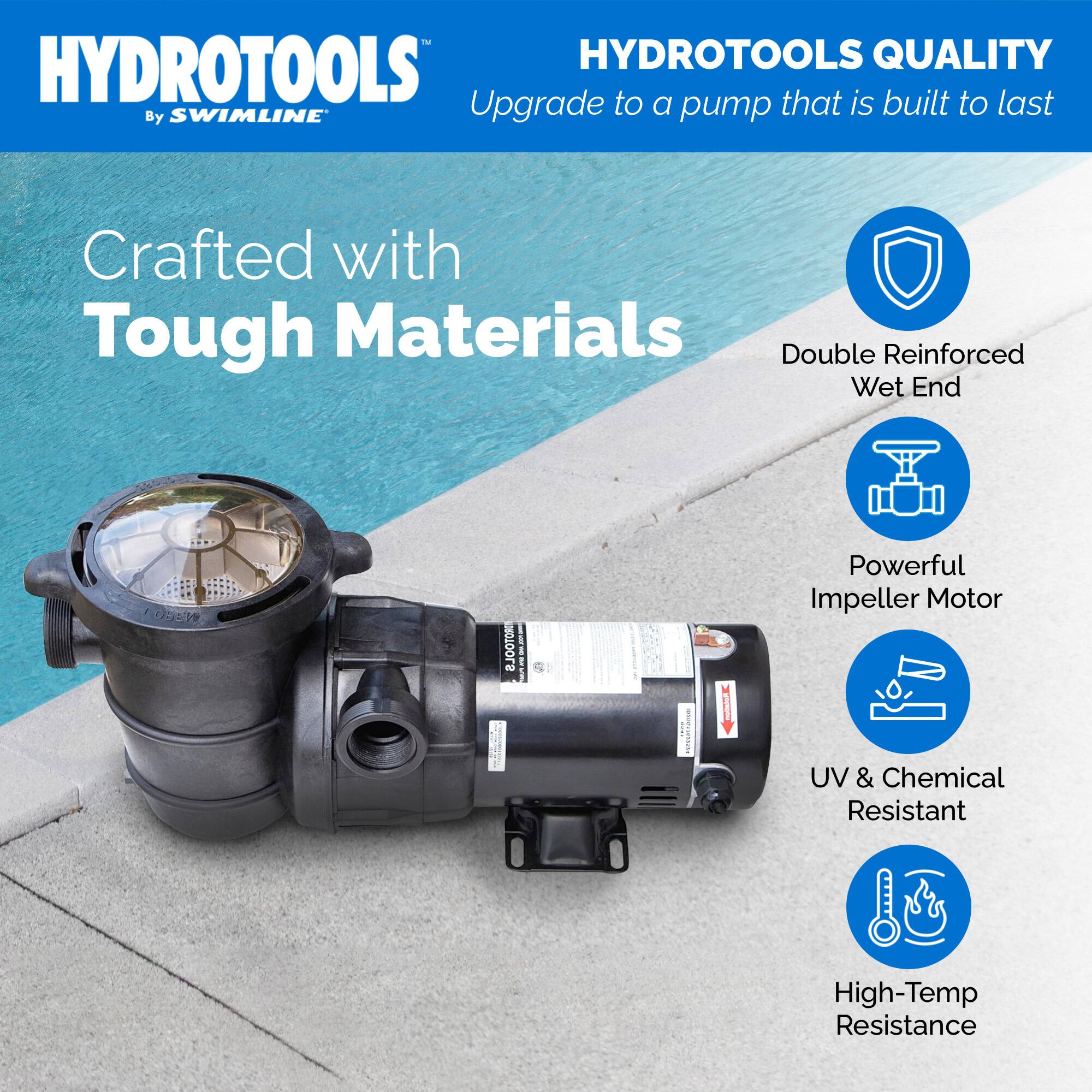 Swimline HydroTools Hydro Flo 1.5 HP 5820 GPH 2 Speed Horizontal ...