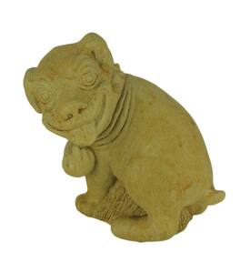 Designer Stone - Harvest Pooping Dog Yard or Garden Statue - Yellow