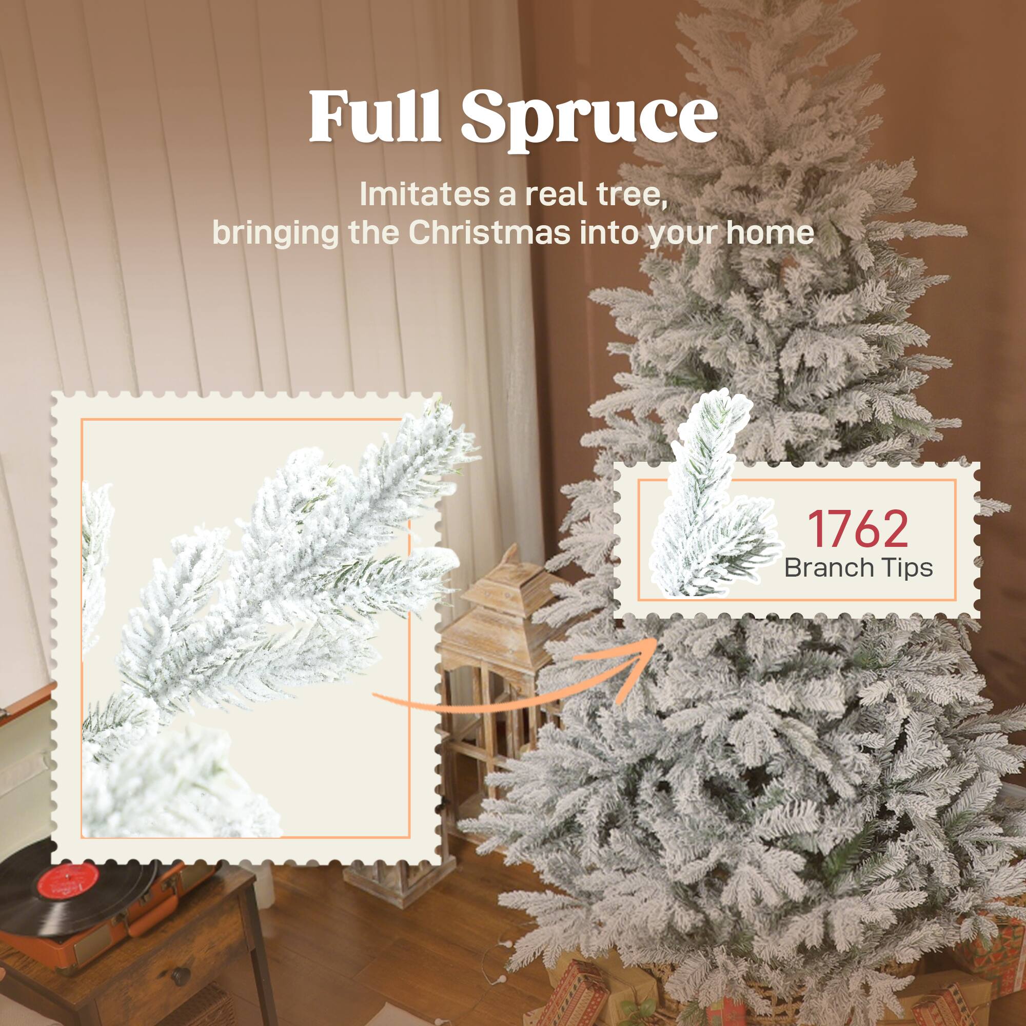 Full Spruce  
Imitates a real tree, bringing the Christmas into your home  

1762 Branch Tips