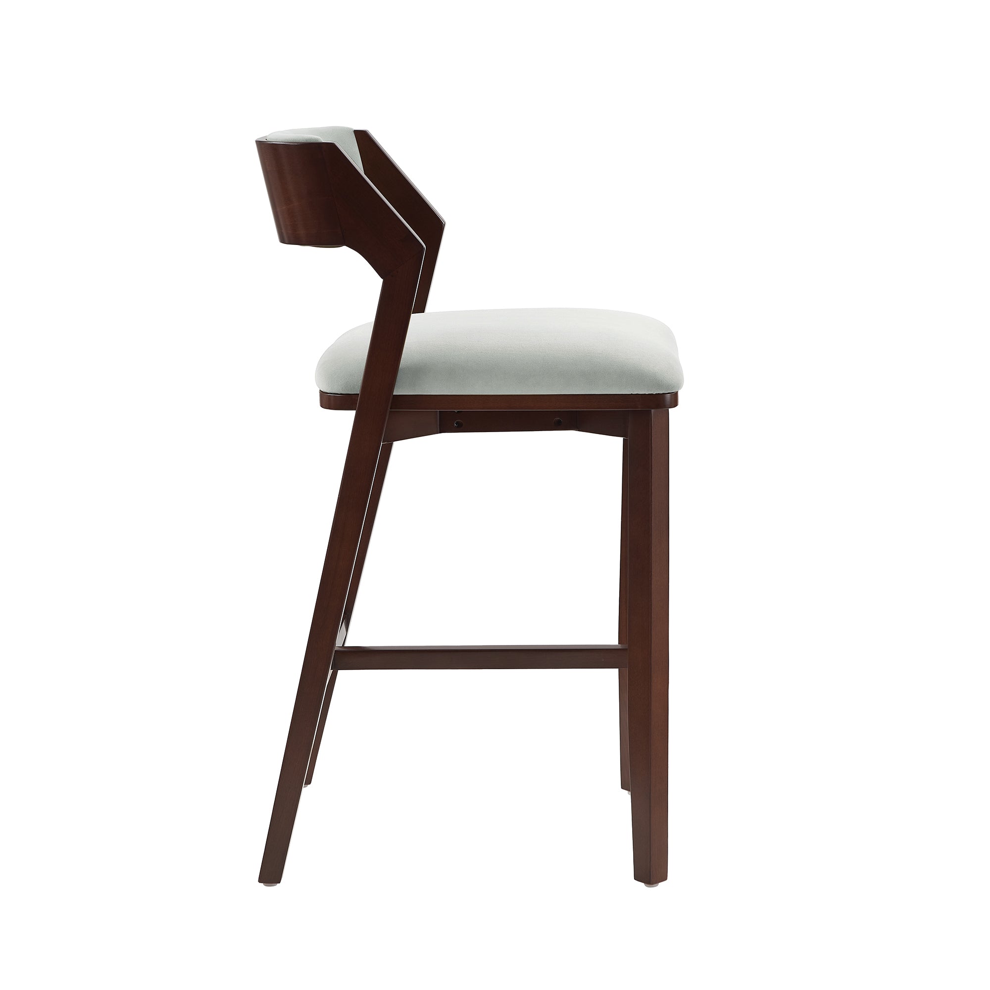 Alt View 3. Manhattan Comfort - Patricia Modern Wood Upholstered Barstool - Set of 3 - White Glacier.