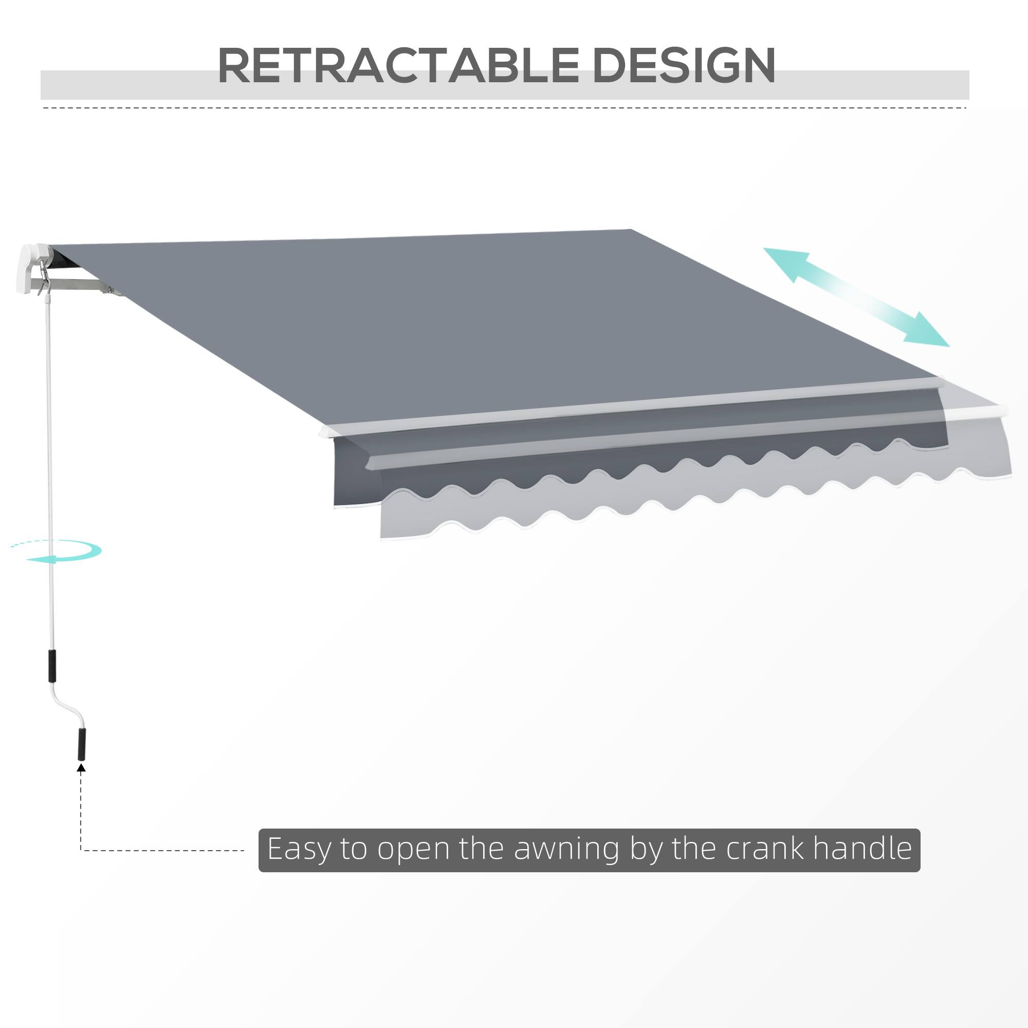 RETRACTABLE DESIGN
Easy to open the awning by the crank handle