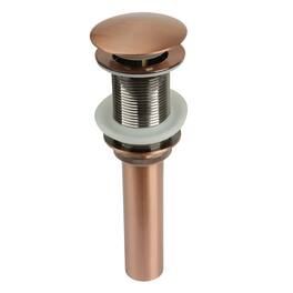 Akicon - Push Button Bathroom Sink Drain Stopper Without Overflow - Copper