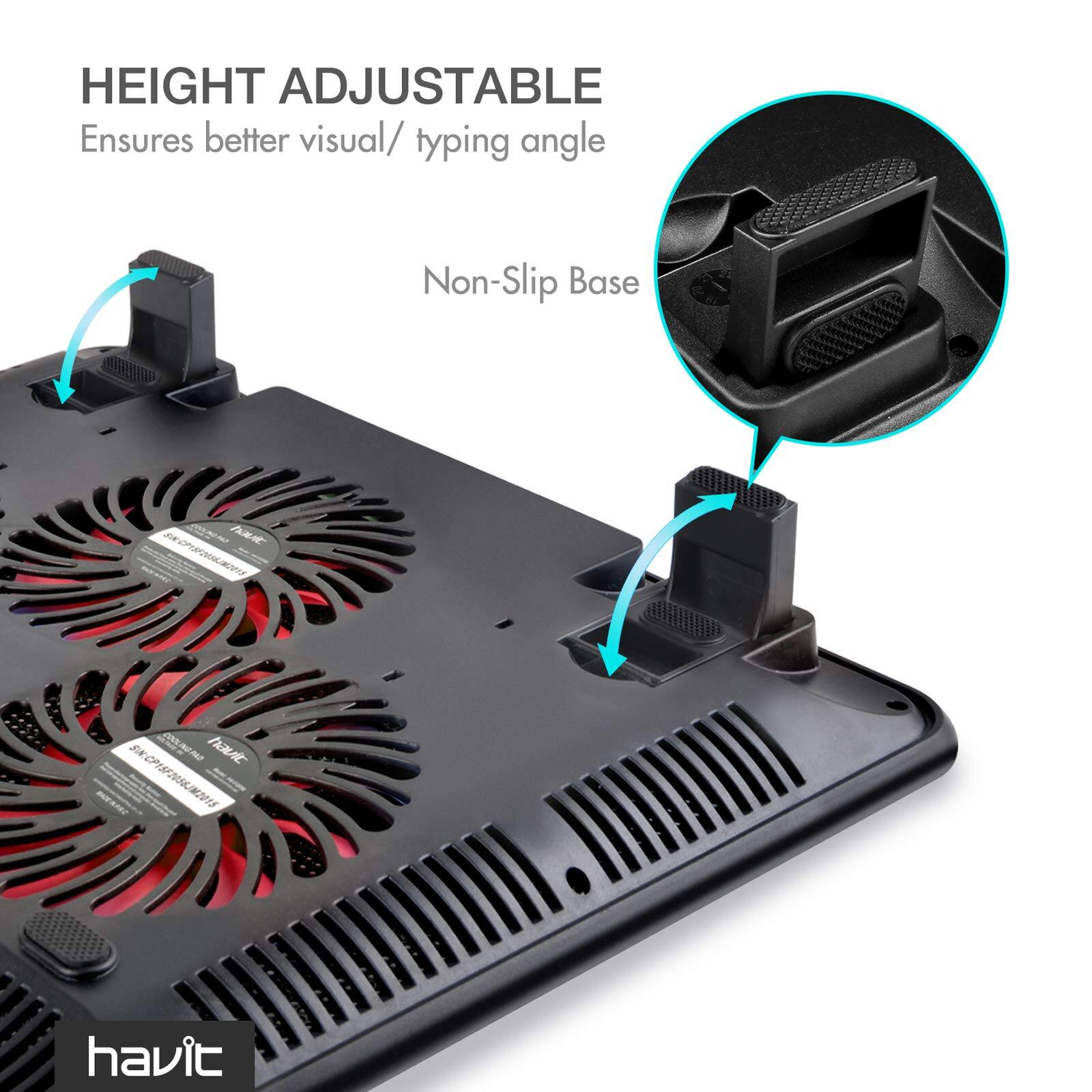 HEIGHT ADJUSTABLE  
Ensures better visual/ typing angle  
Non-Slip Base  

havit