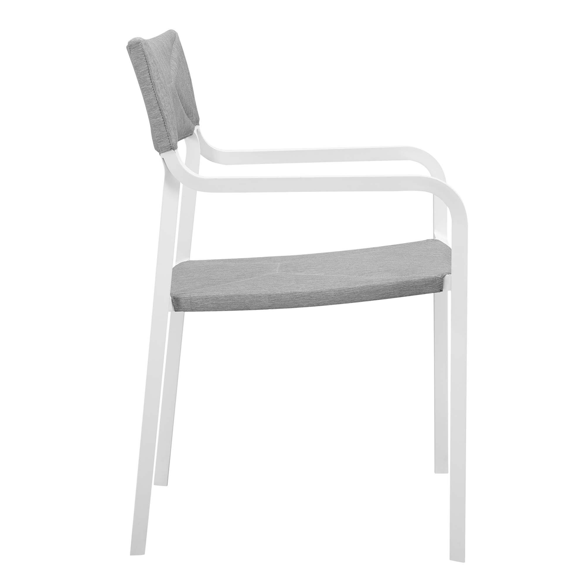 Left. Modway - Raleigh Stackable Outdoor Patio Aluminum Dining Armchair by Modway - White Gray.