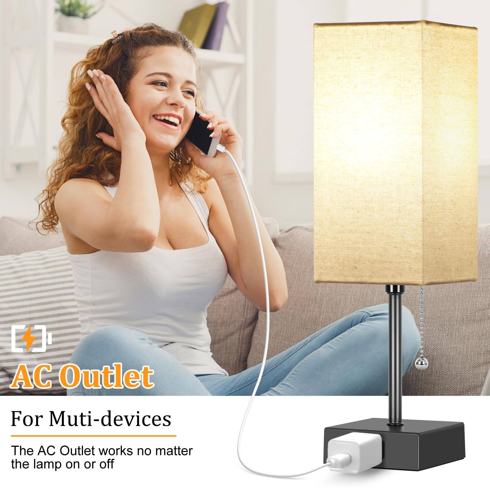 AC Outlet  
For Multi-devices  

The AC Outlet works no matter the lamp on or off