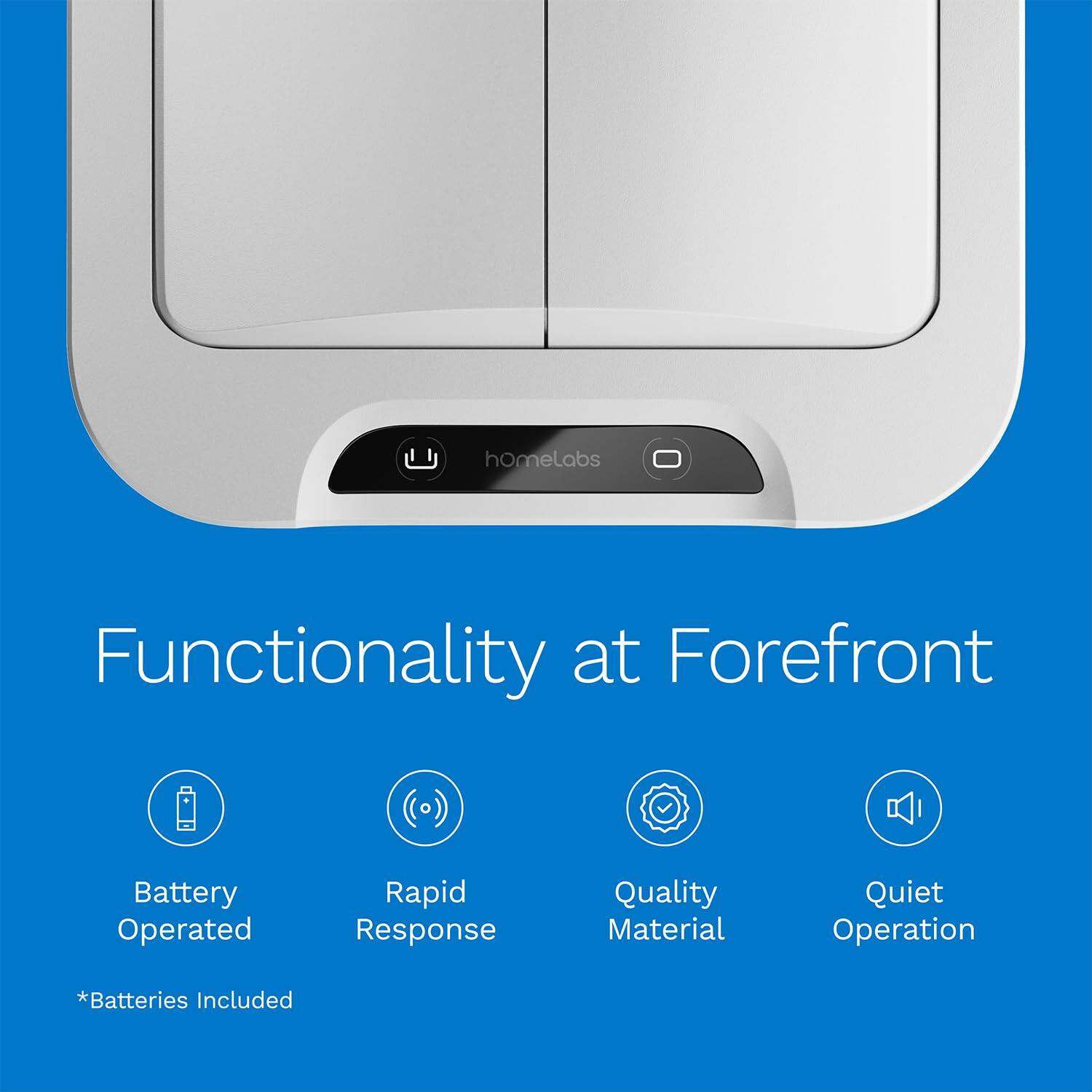 homelabs Functionality at Forefront Battery Operated Rapid Response Quality Material Quiet Operation *Batteries Included