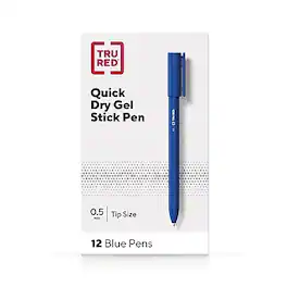 TRU RED - TRU RED™ Quick Dry Gel Pens, Fine Point, 0.5mm, Blue, Dozen (TR54472)