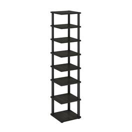 Furinno - Turn-N-Tube 8-Tier Vertical Space Saving Free Standing Shoe Tower, Shoe Rack for Closet Entryway - Espresso/Black