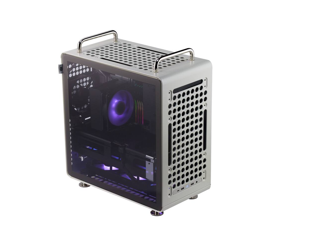 Left. Cooler Master - Cooler Master QUBE 540 ATX Mid-Tower Case, 415mm GPU Clearance, Tempered Glass, Modular Design - Moonstone - Moonstone.