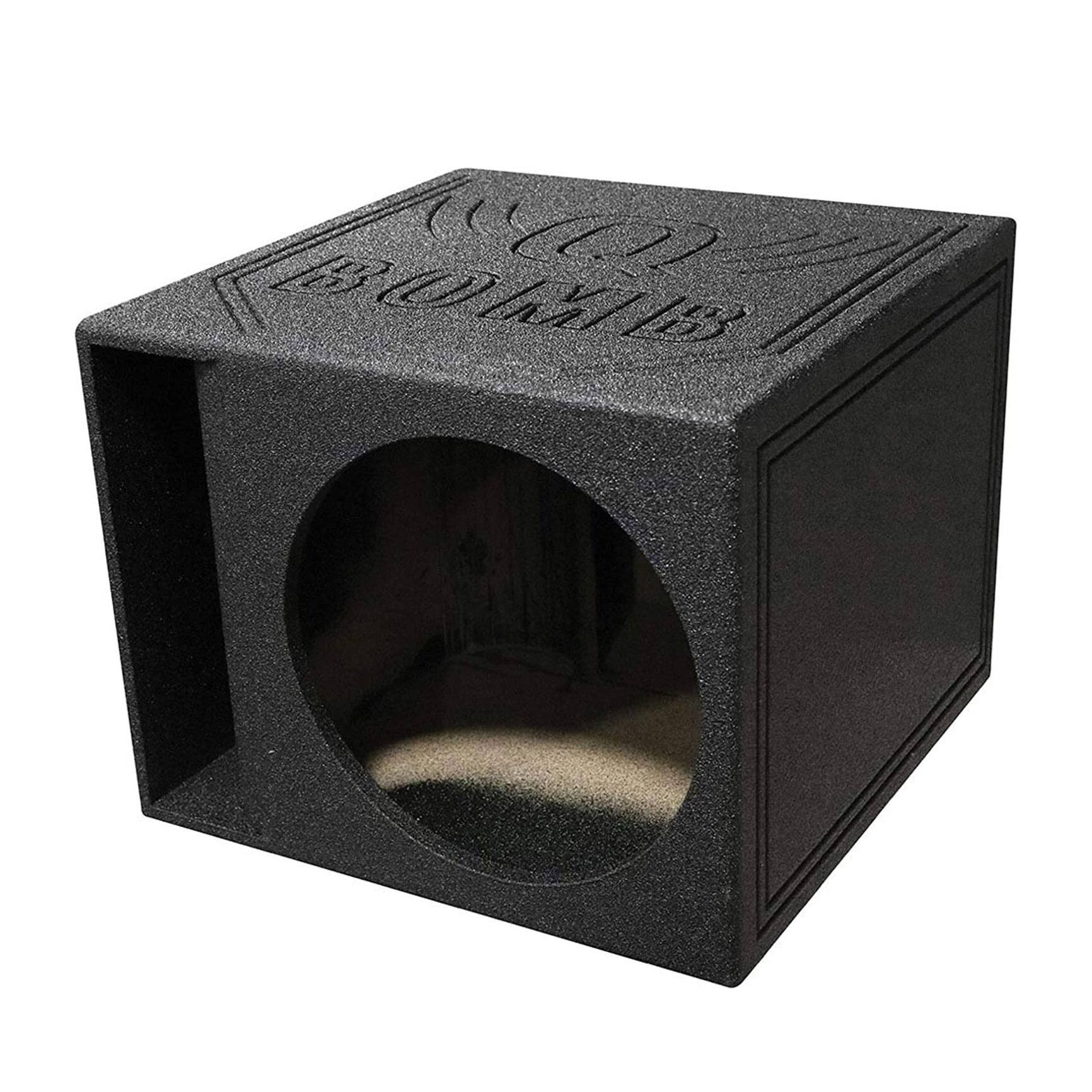Front. QPower - QPower QBOMB15HP Single 15 Inch Vented Side Ported Speaker Round Enclosure Box - Black.