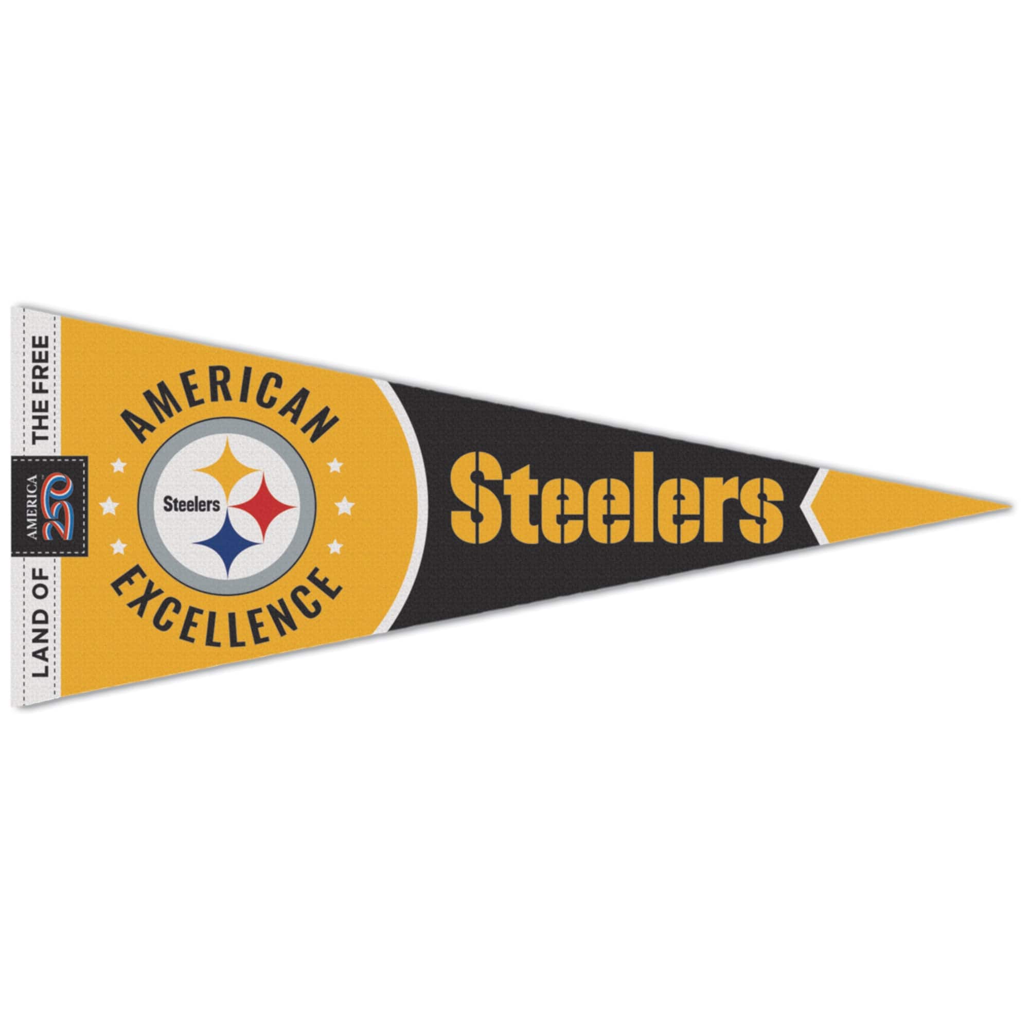 "WinCraft - Pittsburgh Steelers 12"" x 30"" America 250 Premium Pennant - Multicolor" price history on PriceWatchPro