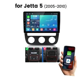 Junsun - Linux System carplay Android auto Mirror Link For VW Jetta 5 2005-2010 Automatic AC Car Stereo Radio GPS Navi WIFI BT RD - Black