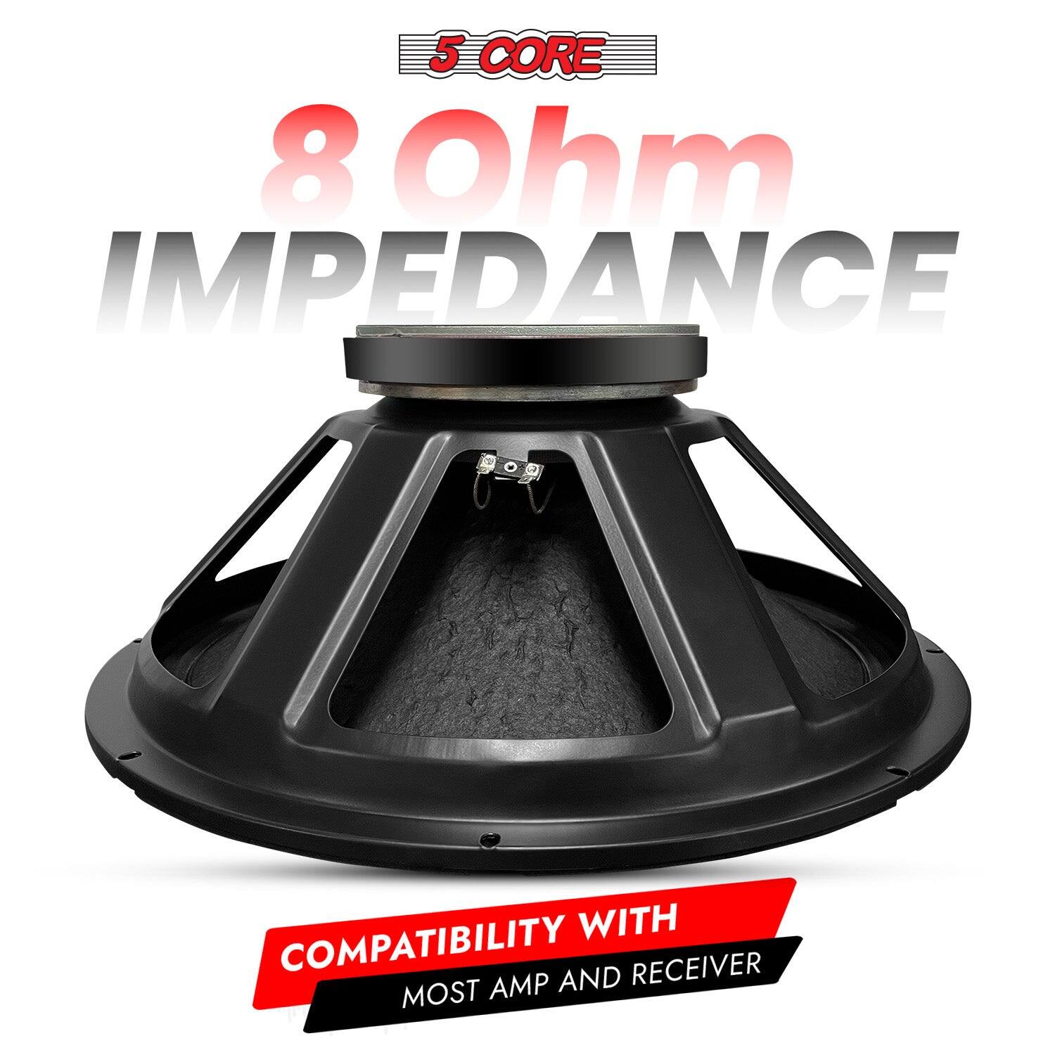 5 CORE 8 Ohm IMPEDANCE
COMPATIBILITY WITH MOST AMP AND RECEIVER